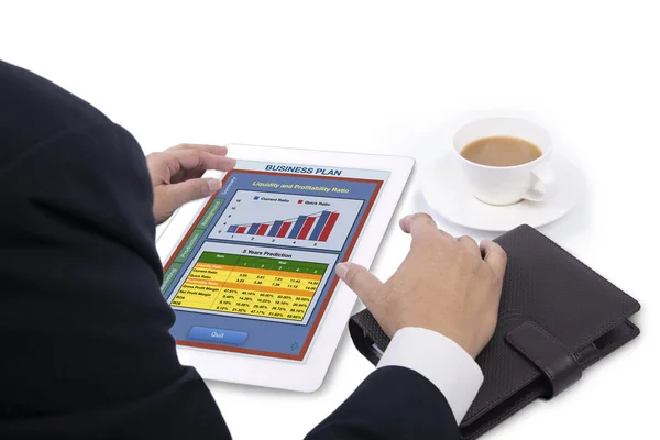 Investors Business Plan Showing Digital Tablet — Stock Photo, Image