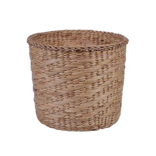 Handmade Weave Basket Craft Produce White Background — Stock Photo, Image