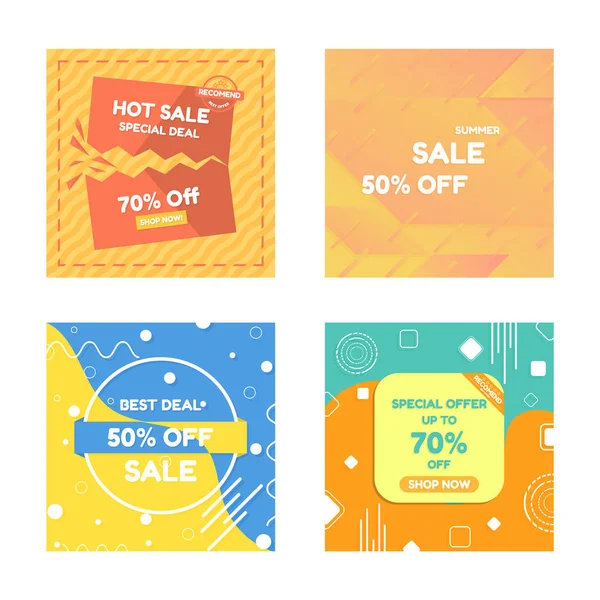 Sale label brochure discount price and hot deal with best offer — Stock Vector