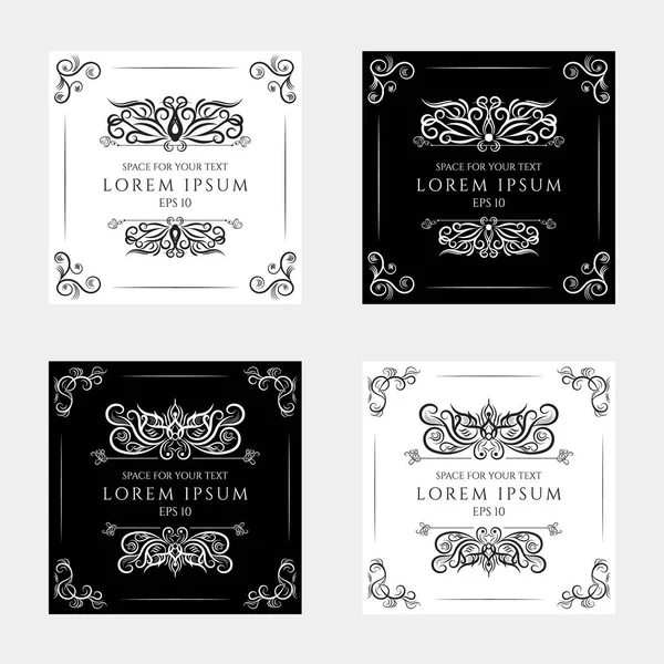 Casamento fundo vintage frame linha arte design estilo clássico —  Vetores de Stock