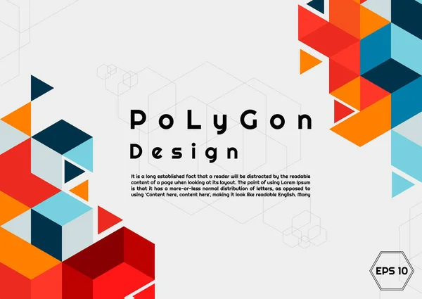 Polygon Hintergrund modernes Design Sechseck-Stil bunt — Stockvektor