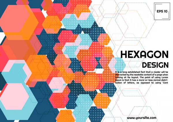 Abstrato hexágono fundo moderno estilo geométrico complexo —  Vetores de Stock