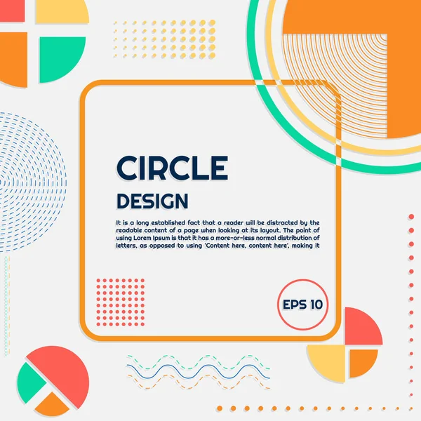 Cercle fond forme moderne et style ligne demi-teinte — Image vectorielle