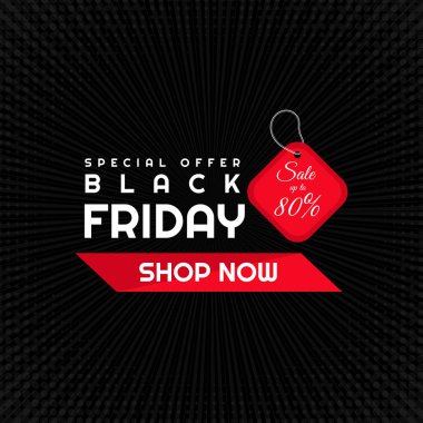 Kara Cuma indirimi. Poster tarzı ve halfeton.