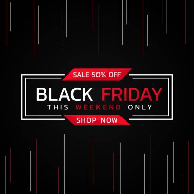 Kara Cuma modern poster asgari arkaplan ile soyut satır