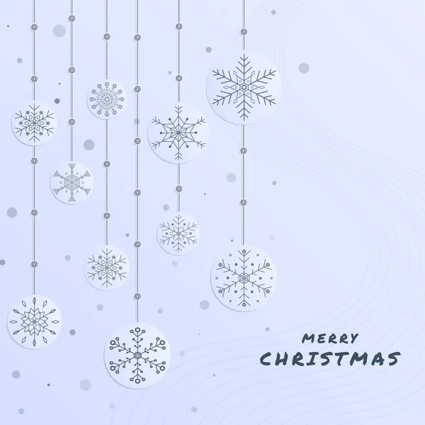 Snowflake modern with line style merry christmas banner winter — Stock Vector