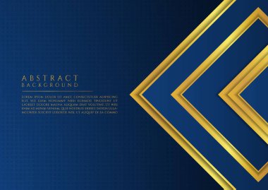 Altın metalik kare şekilli, soyut desenli bir arka plan ve uzay. vektör illüstrasyonu.