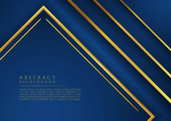 Πολυτελές Χρυσό Μεταλλικό Σχέδιο Τετράγωνο Σχήμα Αφηρημένο Φόντο Μπλε Χρώμα — Διανυσματικό Αρχείο