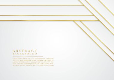 Lüks beyaz ve altın kaplama, içerik için alanı olan bir katman. vektör illüstrasyonu.