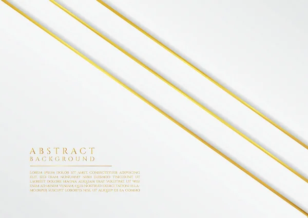 Vit Abstrakt Bakgrund Lyx Design Guld Metallic Färg Stil Vektor — Stock vektor