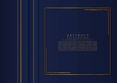 Soyut altın metalik çerçeve kare şekli içerik alanı ile örtüşüyor. vektör illüstrasyonu.