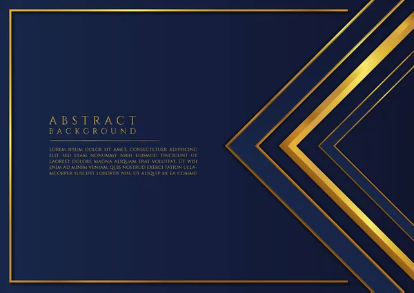 Abstrato Triângulo Forma Design Luxo Azul Dourado Cor Sobreposição Camada — Vetor de Stock