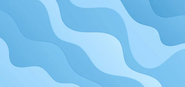 Fließende Welle Form Modernes Design Blau Helle Farbe Stil Vektorillustration — Stockvektor