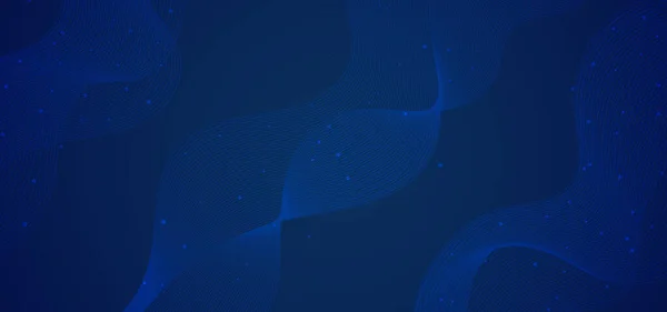 Технологія Лінії Візерунка Хвилі Дизайну Даних Потоку Концепція Синього Кольору — стоковий вектор