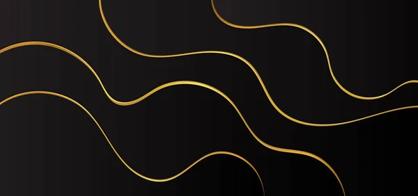 Luxus Zurück Fluid Wave Design Abstrakte Kurve Form Gold Metallischen — Stockvektor