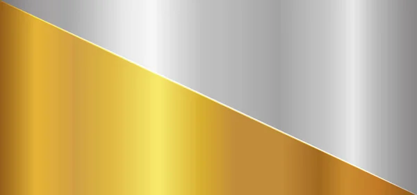 Ouro Prata Metálico Conceito Luxo Fundo Dividido Ilustração Vetorial — Vetor de Stock
