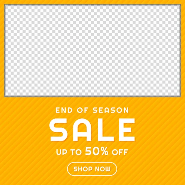 Sale Banner Frame Design Yellow Pattern Background Space Vector Illustration — Stock Vector