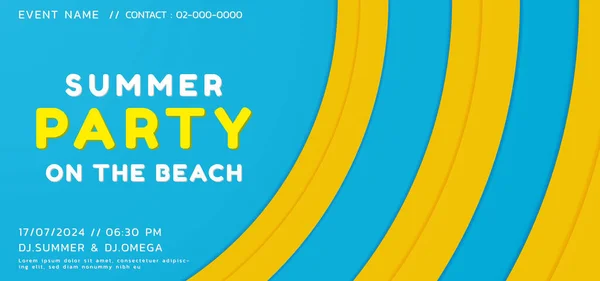 Summer Party Musique Concept Cercle Vague Chevauchement Forme Desgin Coloré — Image vectorielle