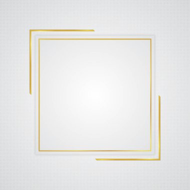 Beyaz lüks arka plan kare altın çerçeve üst üste dizayn. vektör illüstrasyonu.