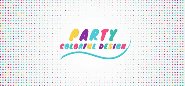 Estilo Punto Fondo Fiesta Diseño Colorido Onda Medio Tono Ilustración — Vector de stock