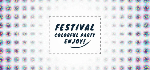 Concepto Festival Círculo Medio Tono Forma Diseño Colorido Con Espacio — Vector de stock