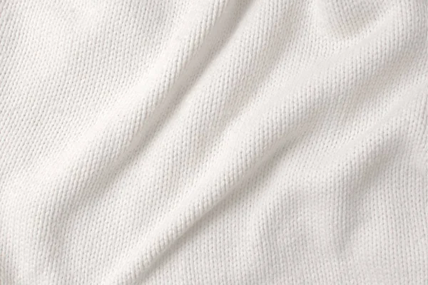 Fehér Gyapjúpulóver Textúra Részletességgel Közelről — Stock Fotó
