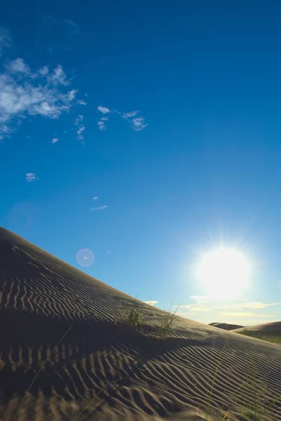 Sun Shining Sand Dune Desert Lavalle Province Mendoza Argentina — Stock Photo, Image