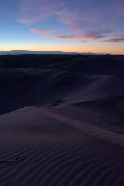 Dunas Areia Roxas Crepúsculo Deserto Lavalle Província Mendoza Argentina — Fotografia de Stock