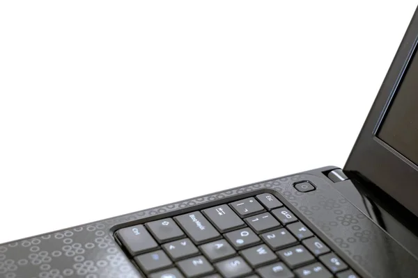 黒のラップトップコンピュータのキーボードをクローズアップ モバイル ポータブル デバイスの概念 — ストック写真