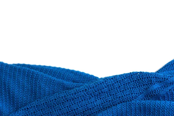 Jersey Ganchillo Azul Azur Sobre Fondo Blanco Textura Detalle Cerca — Foto de Stock