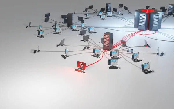 Crime Cibernético Infiltração Roubo Dados Violação Segurança Rede Computador Comprometido — Fotografia de Stock