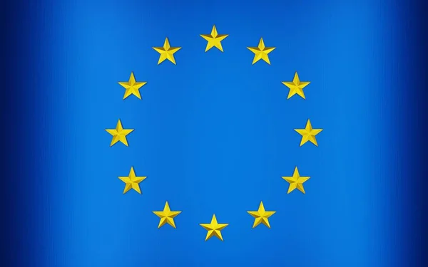 Flag European Union Metallic Geometrical Design Background Digital Render — Stock Photo, Image