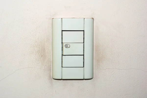 Dirty Old Light Switch Cracked Weathered Wall — Stock Photo, Image
