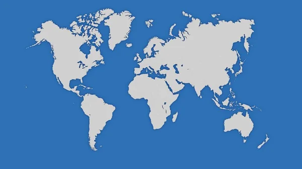 Mapa Mundo Branco Sobre Azul Com Divisões Políticas Internacionais Pequena — Fotografia de Stock