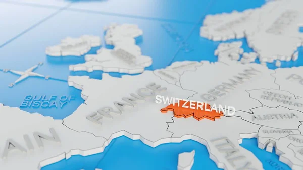 스위스는 단순화 지도를 디지털 렌더링 — 스톡 사진