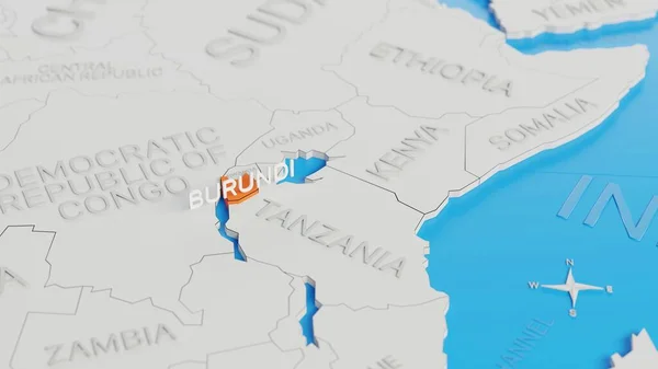 부룬디는 단순화 지도에 디지털 렌더링 — 스톡 사진