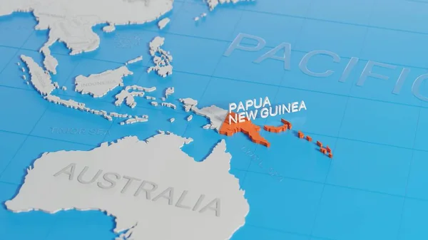 파푸아뉴기니는 단순화 지도를 디지털 렌더링 — 스톡 사진