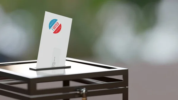 Amerikai Választások Levélben Szavaznak Boríték Szavaztam Felirattal Egy Üres Urnával — Stock Fotó