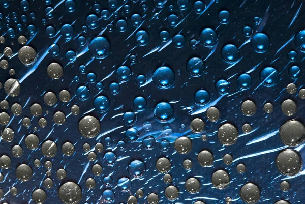Las Gotas Agua Color Gris Oscuro Azul Mezclan Entre Sobre —  Fotos de Stock