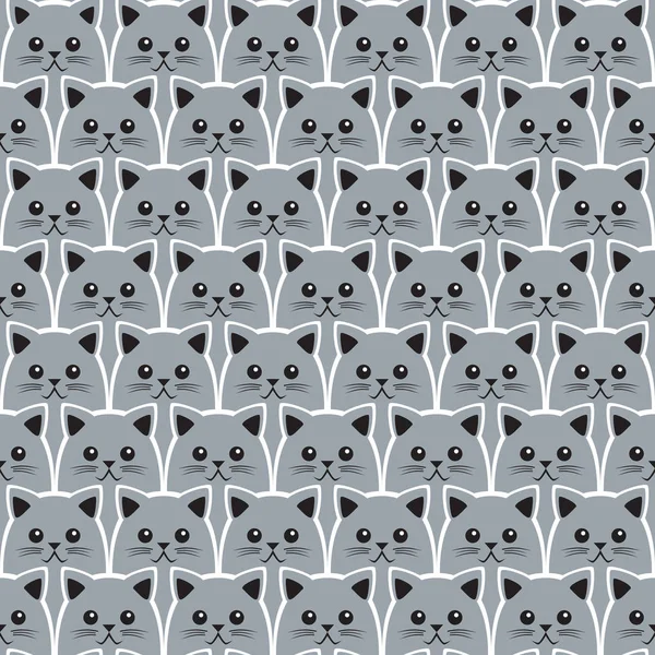 Muchos Gatos Dibujando Líneas Sobre Fondo Gris — Vector de stock