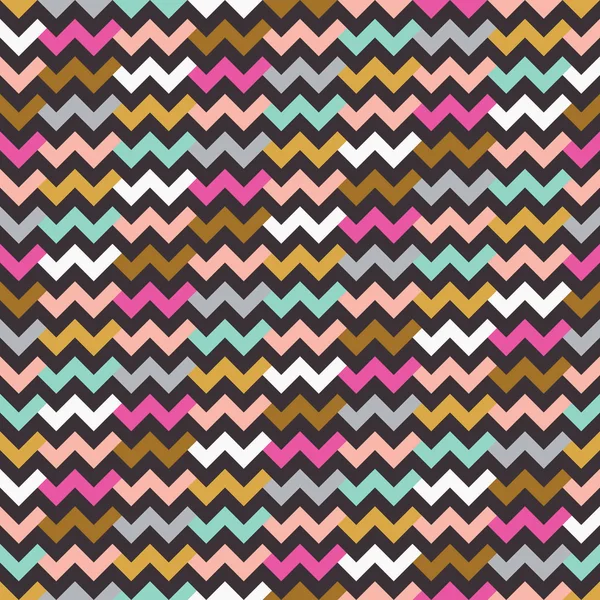 Linee Multicolori Zigzag Sfondo Marrone — Vettoriale Stock