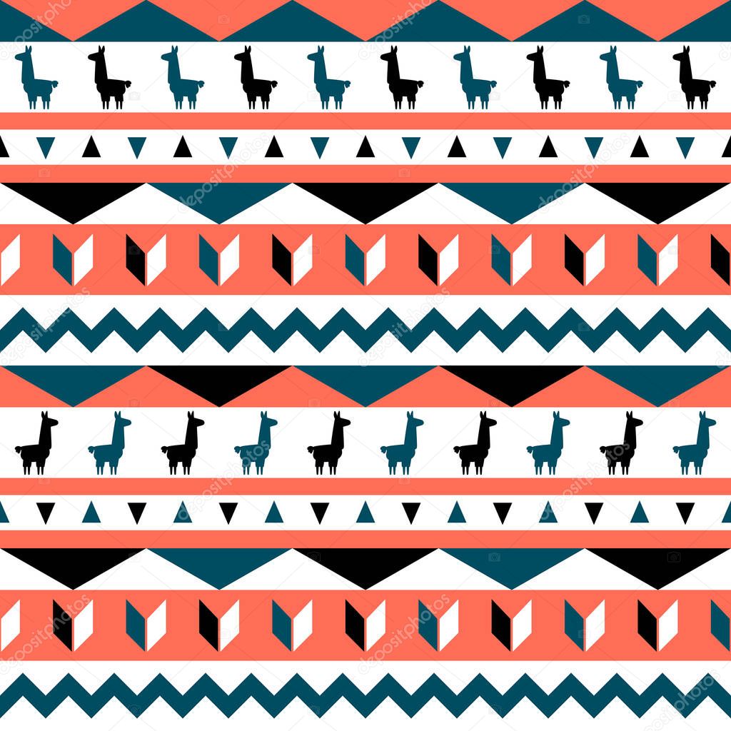 abstract Seamless pattern with llamas