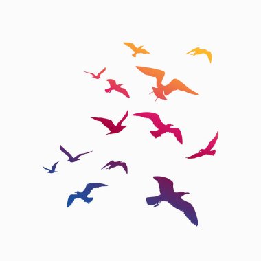 kuşlar siluetleri, vektör illüstrasyon yapılmış ssss ile şık illüstrasyon
