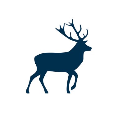 geyik silueti, vektör illüstrasyon ile şık illüstrasyon