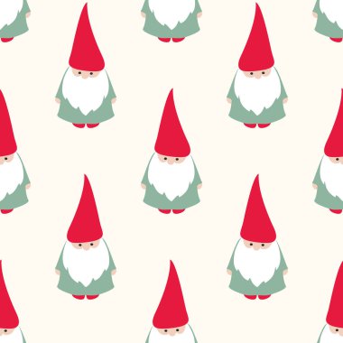 gnomes dikişsiz desen, vektör illüstrasyon