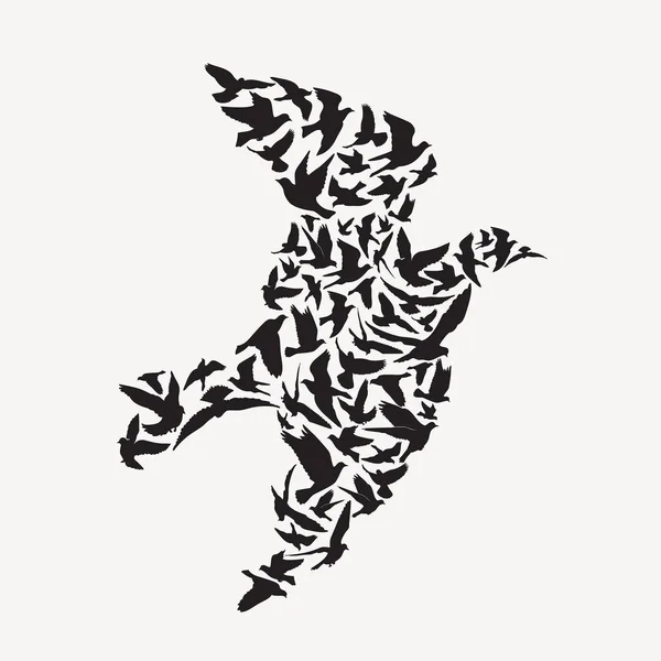 Snygg Illustration Med Ssss Gjord Birds Silhuetter Vektor Illustration — Stock vektor