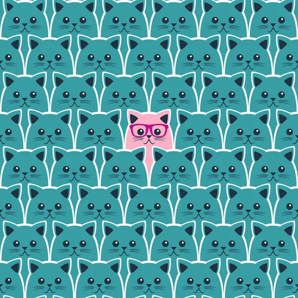 猫のシームレスなパターン ベクトル イラスト — ストックベクタ