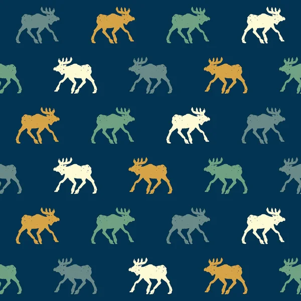 Moose Seamless Pattern Vector Illustration — Stock Vector