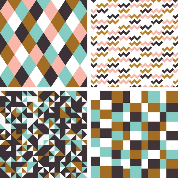 Set Various Seamless Patterns Vector Illustration — Stock Vector