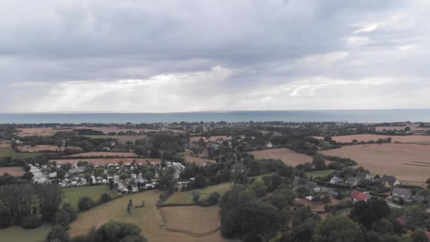 Vista sulla città di Avranche, Manche, Normandia, Francia 14-9-19 — Video Stock